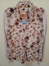 Vera Wang semi-sheer animal print long sleeve,button shirt+tank combo Women's XS