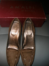 Vintage Amalfi by Rangoni Shoes Suede Heels 10N Made in Italy Brown SU19 