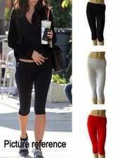 Cotton Spandex Women Premium High Waist Yoga Capris Leggings Pants S-5XL USA