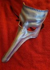 Plague Doctor Bird Leather Mask Long Nose Beak Silver Steampunk Halloween Mask