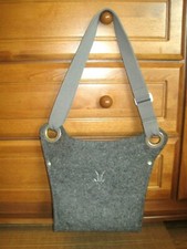 IBEX PURSE GRAY Recycled Felted Wool Messenger TOTE Bag Adjustable Strap! 