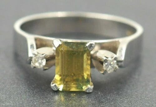 Yellow Diamond White Gold Fine Rings