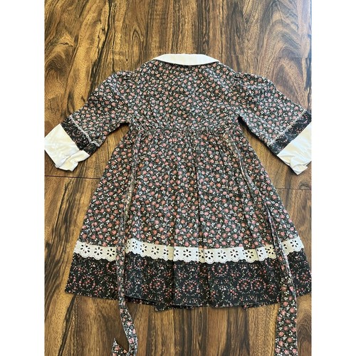 Vtg Cinderella Girl's Sz 6 Dress Floral Flower Cottagecore Lace Trim - Picture 13 of 16