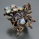 Jewellery Natural Opal Ring 925 Sterling Silver Size 6 /R463062