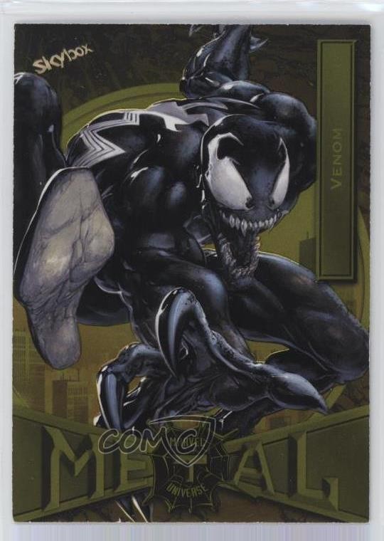 2022 Upper Deck Marvel Metal Universe Spider-Man Yellow Light FX Venom #93 17hc