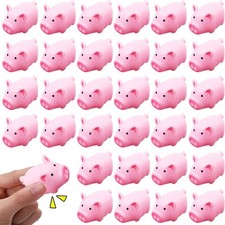 100 Pcs Rubber Pig Bath Toy Bulk Mini Toys Pink Piggy Bathtub Float...