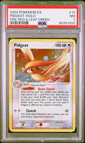 2004 Pokemon EX FireRed LeafGreen PIDGEOT Holo #10 PSA 7 NM Vintage