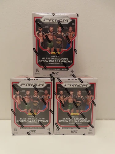 (3) Lot 2022 Panini Prizm UFC Factory Sealed Blaster Box