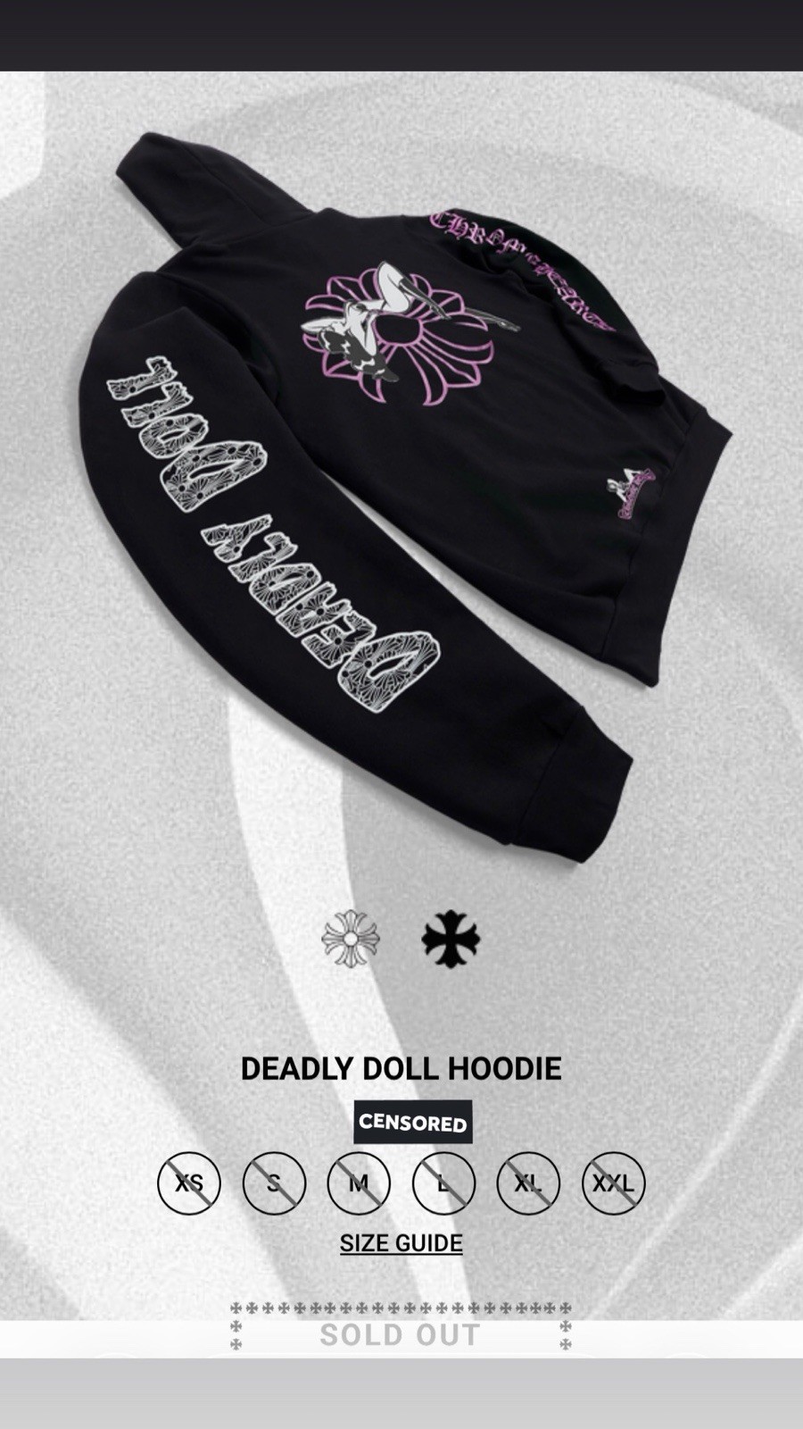 Size XL - Chrome Hearts Deadly Doll Online Exclusive Newest Drop image 2