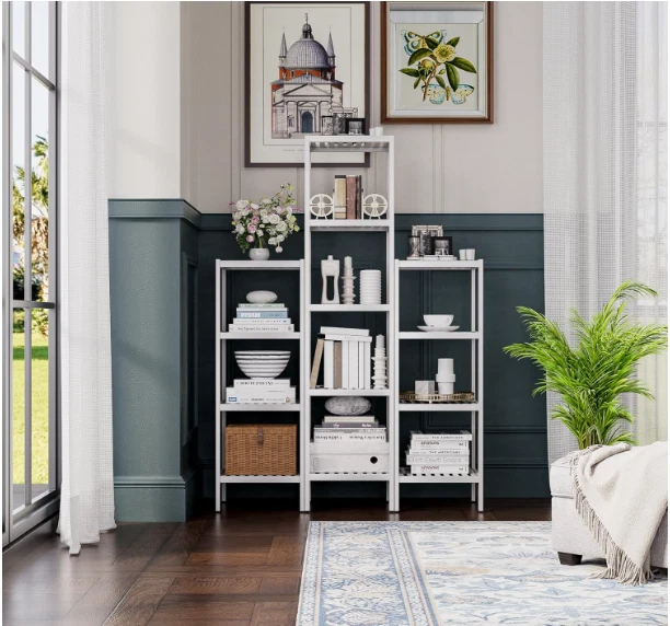 Estantería baño 4 niveles bambú blanco, organizador multifuncional para hogar. Foto 2 de 4