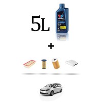 Hoffcar Wartungsset 4 Filter Und 5L ÖL FüR Vw Sharan Ii (7N) 2.0 Tdi 103Kw Ab