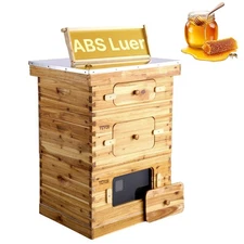 VEVOR Bee Hive 30 Frame Bee Hives Starter Kit, Beeswax Coated Fir Wood, 2 Deep +