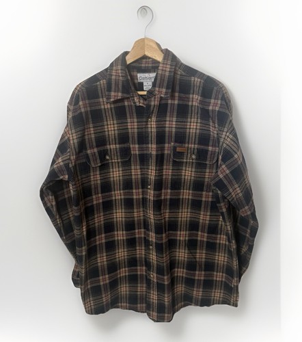 Carhartt Hemd Herren Flanell blau rot kariert Workwear Cabincore Gorpcore Heavy Lg