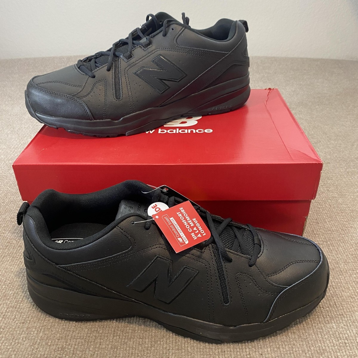 New Balance Men 8.5 4E Men All Black Low MX608AB5 Slip Resistant Non Marking 608 New Balance 608v5 Triple Black for Sale | Authenticity  main image 2
