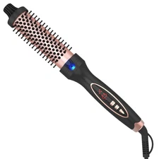Curling Iron Thermal Brush Dual Voltage Travel-Friendly with Digital Display ...