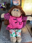 Vintage 1986 Cabbage Patch Doll Tongue-out, Red Doll Hair & Blue Eyes