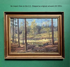 Hornung-Jensen (1882)  Impressionist Forest Lake Scene – 1939 – COA