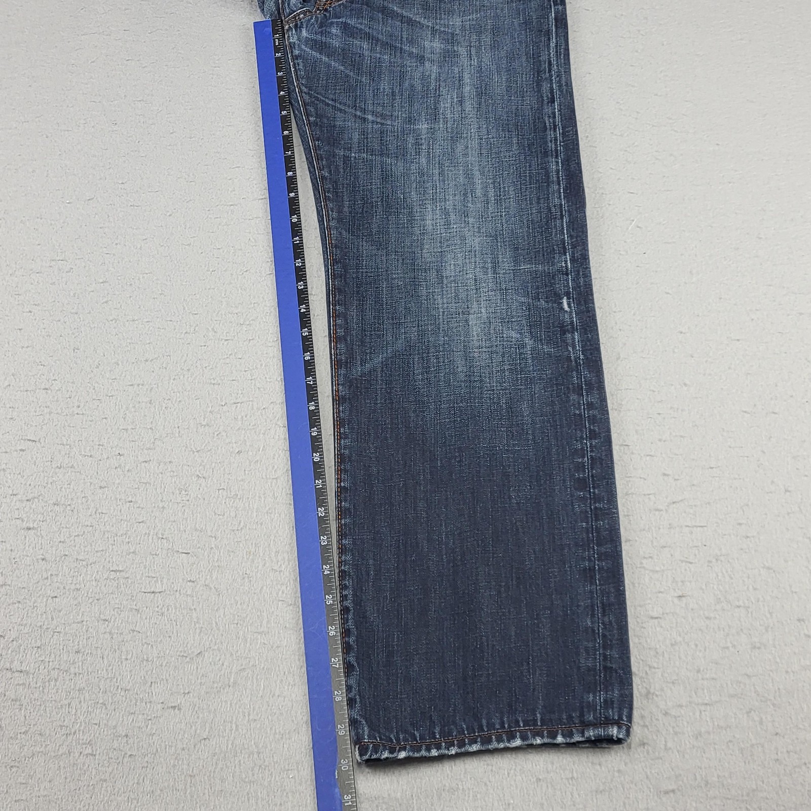 Hugo Boss Jeans Mens 30x30 Blue Medium Wash Relaxed Straight Distressed No Tag thumbnail 6