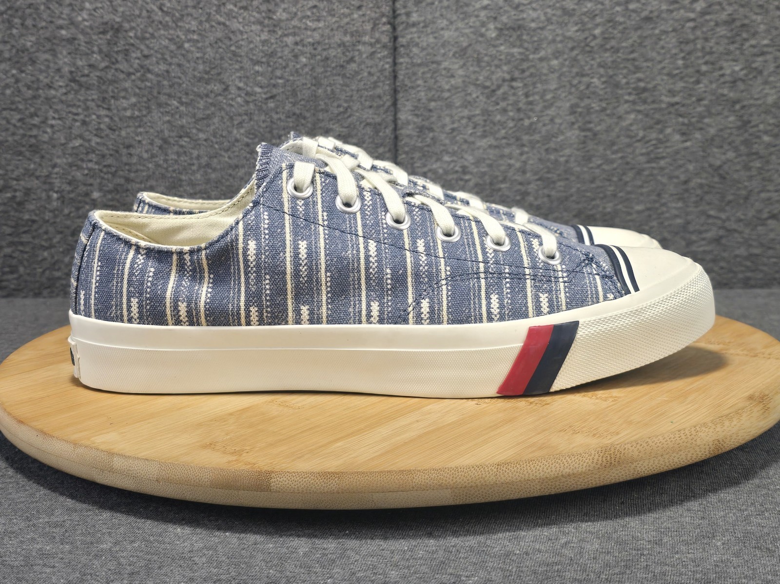 Pro Keds Royal Lo Woven Stripe Indigo Men's Size 12 Shoes Classic Sneakers