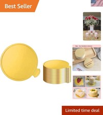 Mini tableros redondos para pasteles dorados de 3,15 pulgadas 50 un. Mousse Cupcake Base Plato de papel...