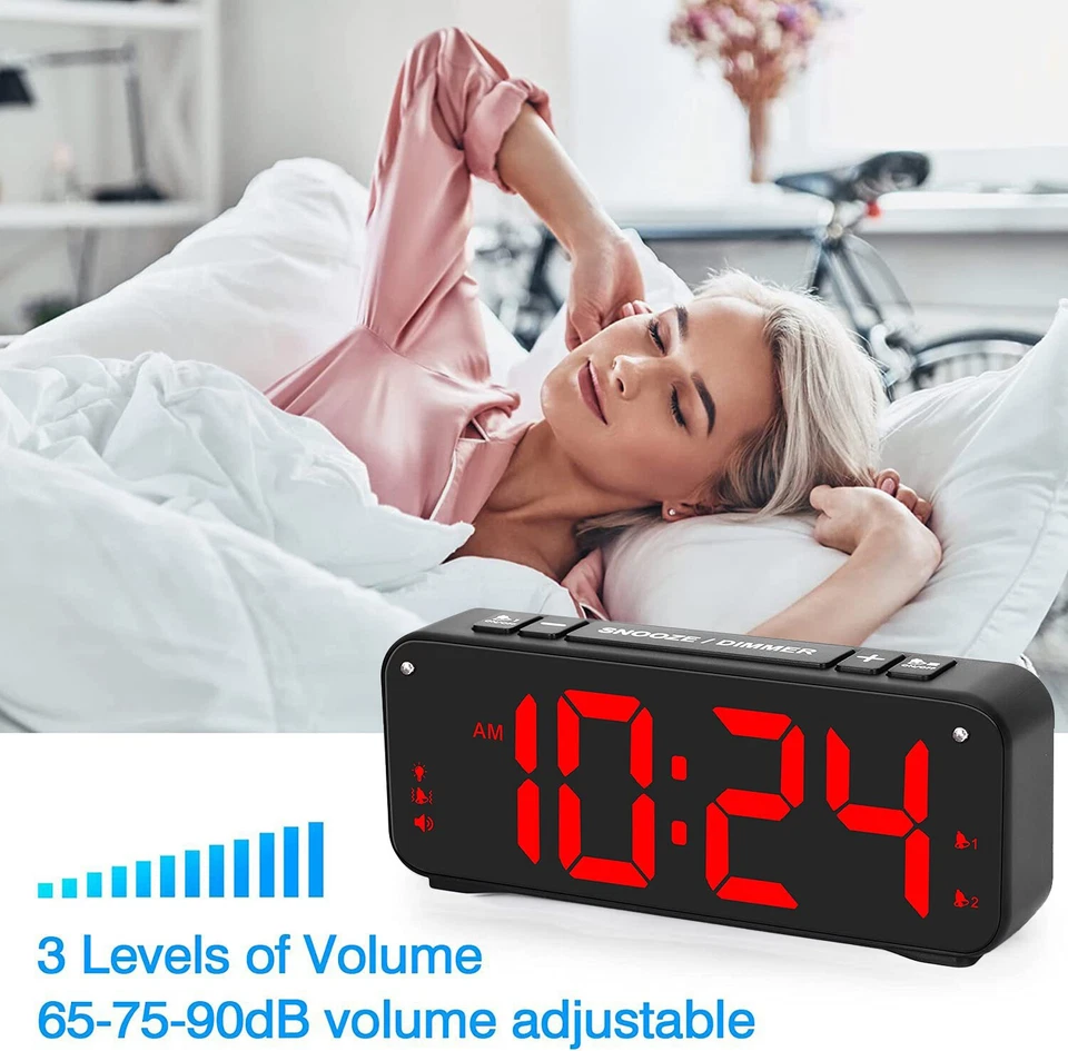 Extra Loud Vibrating Alarm Clock with Bed Shaker for Hearing Deaf Heavy Sleepers - Image 3 of 4