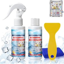 Abtauspray für Gefrierschrank 120ml Set mit Schaber und Tuch Enteiserspray