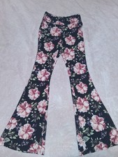 No Boundaries Medium Flare Pants Floral Stretch Womens Bottoms NOBO
