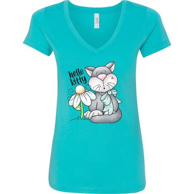 Inktastic Hello Kitty Cat Women's V-Neck T-Shirt Cats Kittens Kitties Animals