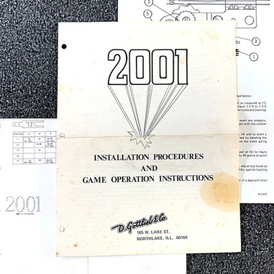 Gottlieb 2001 Pinball Machine Game Manual Schematics ORIGINAL