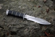 CUSTOM HANDMADE HIGH CARBON STEEL HUNTING BOWIE KNIFE WITH LEATHER SHEATH