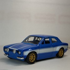 Jada 1:32 1974 Ford Escort Blue Gold Wheels Diecast Model Car 97188 Fast Furious