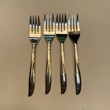 Oneida Stainless Flatware TWIN STAR Salad Forks - Set of Four * USA