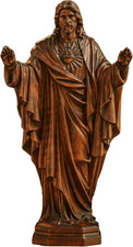 Wooden Sacred Heart of Jesus Statue Catholic Home Decor-7 Inch