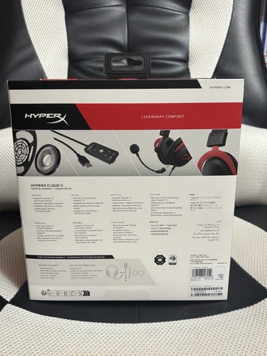 Auriculares con cable para juegos HyperX Cloud II funcionan con PC PS5 PS4 Xbox Series X rojo - NUEVO - Imagen 2 de 8