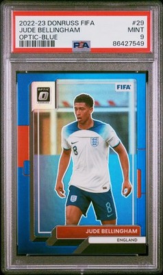 2022-23 Panini Donruss FIFA Optic Jude Bellingham England Blue Prizm /99 Psa 9
