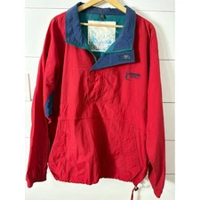 Vintage Gear For Sports Tombstone Pizza Windbreaker Pullover Jacket Mens LG Red