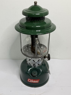 #ad Vintage 1959 Coleman Model 220E Dual 2 Mantle Green Gas Camping Lantern 8 59 $59.99