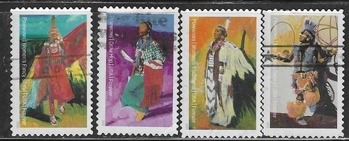 US Sc# 5978-5981 POW WOW USED SET of 4 OFF PAPER SOUND
