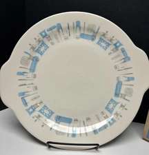 Royal China BLUE HEAVEN Atomic MCM 11.5" Handled Meat Serving Platter 60’s
