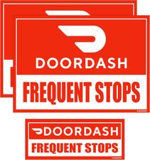 Doordash Magnetic Sign for Car, 3 Pack Red