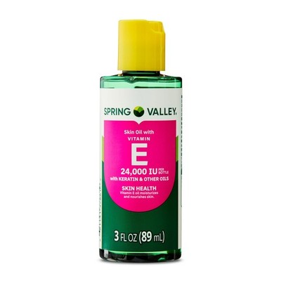 Spring Valley Skin Oil with Vitamin E for Skin Health 24,000 IU 3 Fl. Oz.