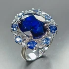 Fine Art ring 12 ct Blue Sapphire Ring 925 Sterling Silver Size 7 /R473165