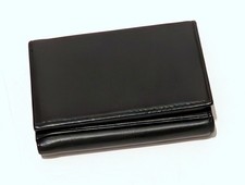 Bosca Trifold Men's Black Leather Wallet ID Window Card Slots Cash Pocket 1911