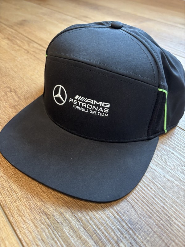 Mercedes-AMG Petronas F1 Team Puma Hat Black Green Racing Adjustable Snapback