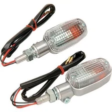 K&S Technologies Polished Aluminum Marker Lights - Oblong with Clear Lens -