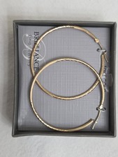 NIB 10k Yellow Gold Hoop Earrings 40mm Diameter. 1.13 Grams