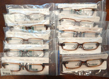 Vintage 10 Pc. ELAN 9294 Brown Horn 52/17 Plastic Eyeglass Frame Lot NOS 342