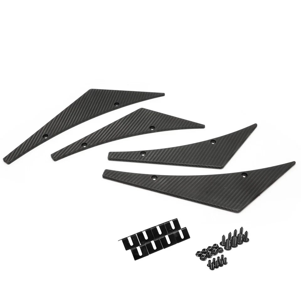 4x Difusor deportivo de fibra de carbono JDM parachoques aletas labiales cuerpo canards divisor Foto 3 de 4