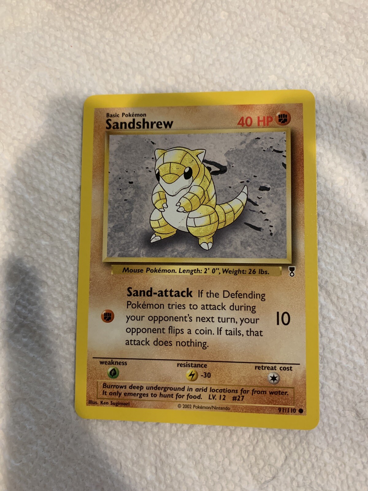 SANDSHREW - 91/110 - Legendary Collection - Common - Pokemon Card - NM/M