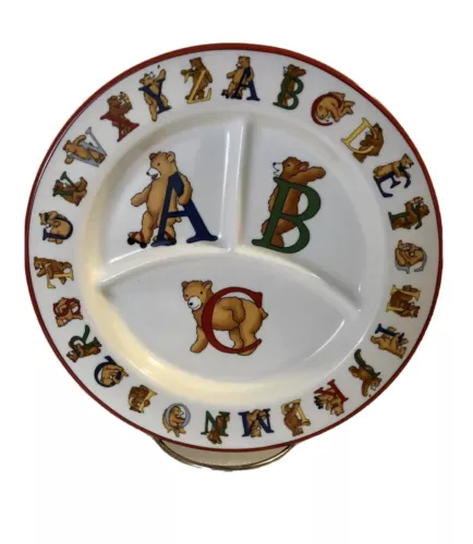 Tiffany & Co. ABC Alphabet Bears -Child Divided Plate Porcelain 1994